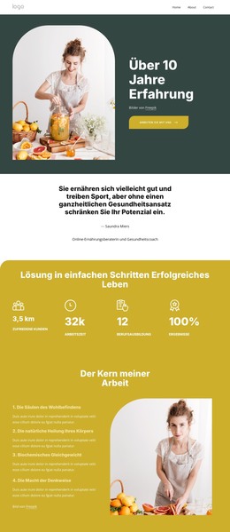 Ernährungsberaterin - Vollständig Responsive Vorlage