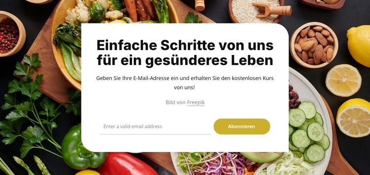 Anmeldeformular im Feld Website-Vorlage