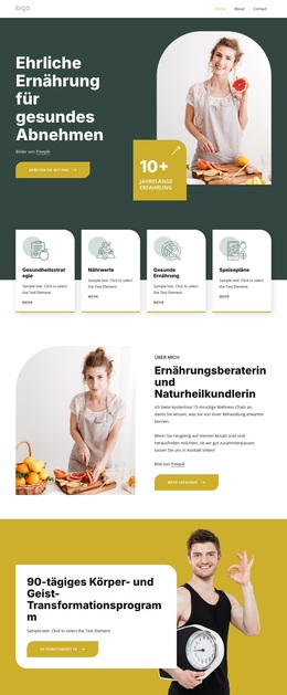 Honest Nutrition – Drag & Drop-WordPress-Theme