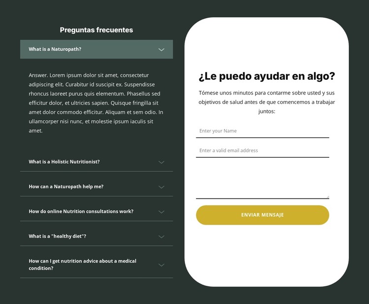 Consulta nutricional personalizada Plantilla CSS