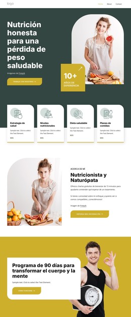 Honest Nutrition: Plantilla HTML5 Adaptable