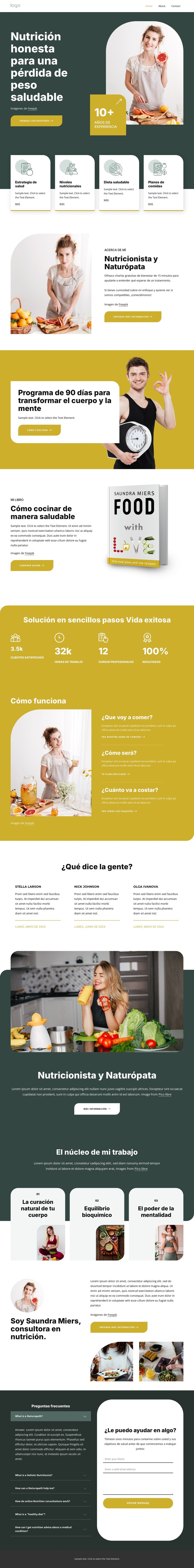 Nutrición honesta Plantilla HTML