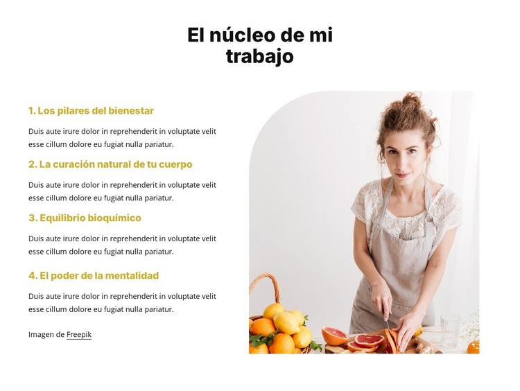 Nutrición y eficiencia laboral Plantilla HTML