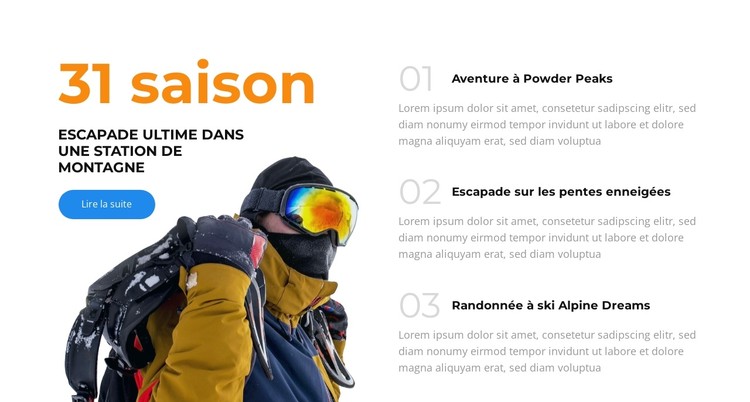 Skier, se détendre, recommencer Modèle CSS