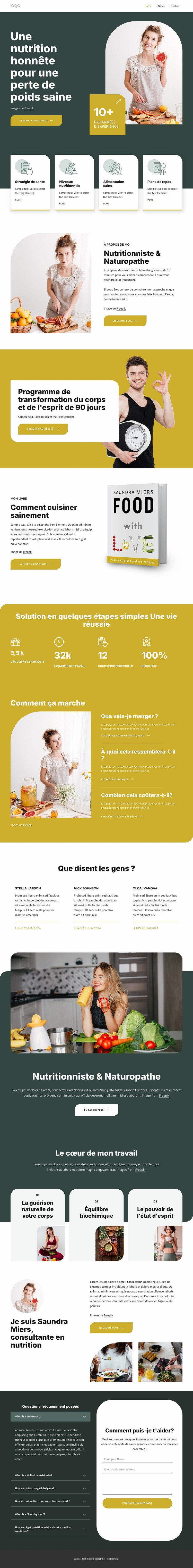 Nutrition honnête Modèle Joomla