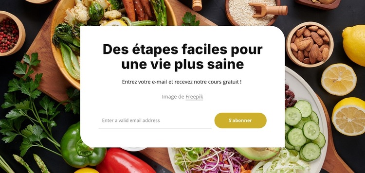 Formulaire d'inscription dans la boîte Modèle de site Web