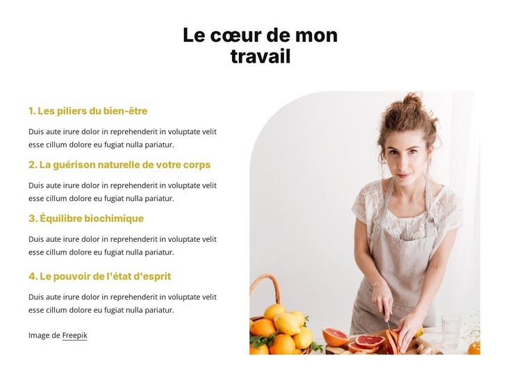 Nutrition et efficacité au travail Thème WordPress