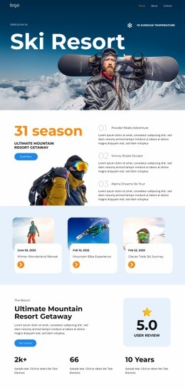 Mountain Bliss Experience - Responsive Html Code