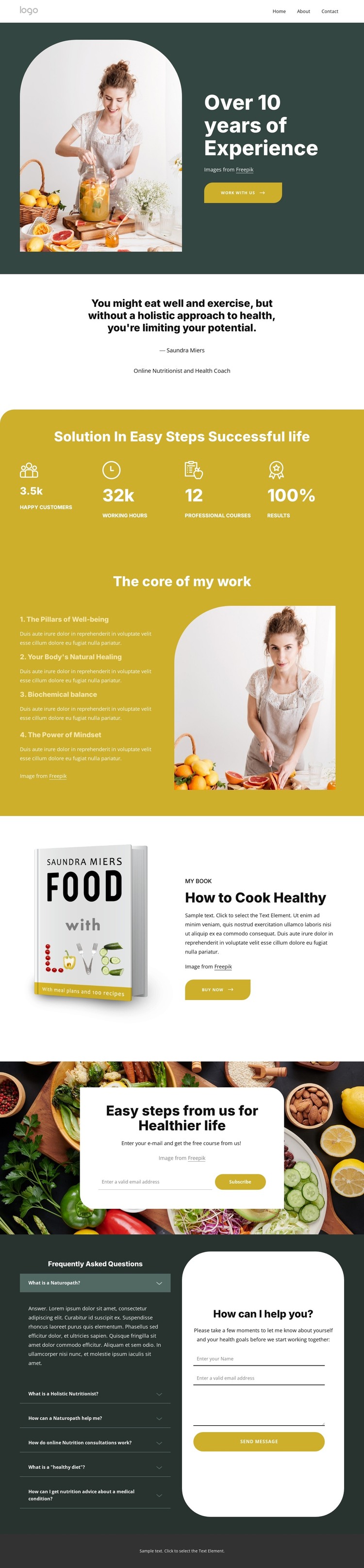 Nutrition health coach HTML Template