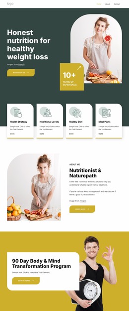 Honest Nutrition - HTML Designer