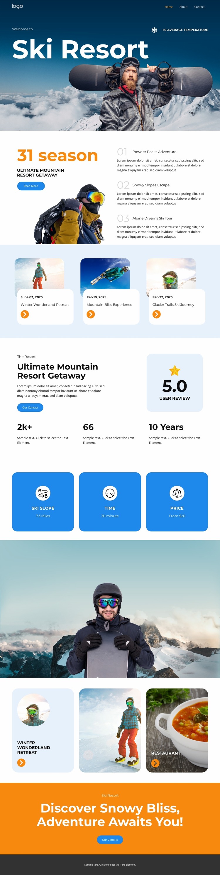 Mountain Bliss Experience Html Website Builder