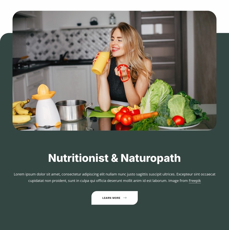 Dietitian, nutritionist and naturopath Html Website Builder