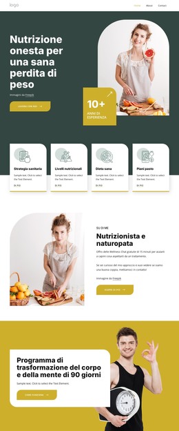 Honest Nutrition - Modello HTML5 Reattivo