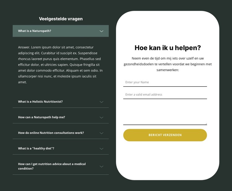 Persoonlijk voedingsadvies HTML-sjabloon