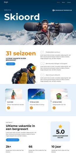 Mountain Bliss-Ervaring - Eenvoudige HTML5-Sjabloon