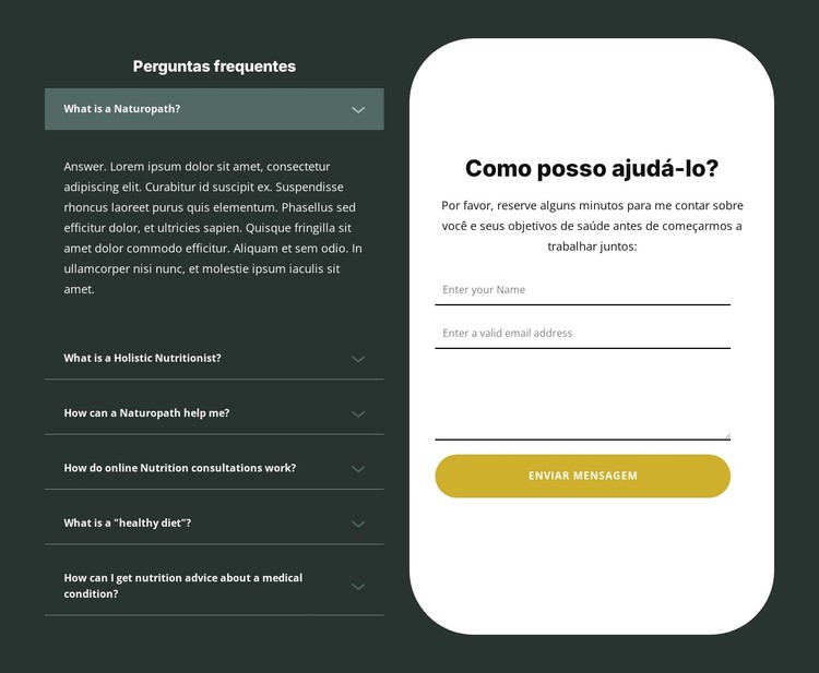 Consulta nutricional pessoal Template CSS