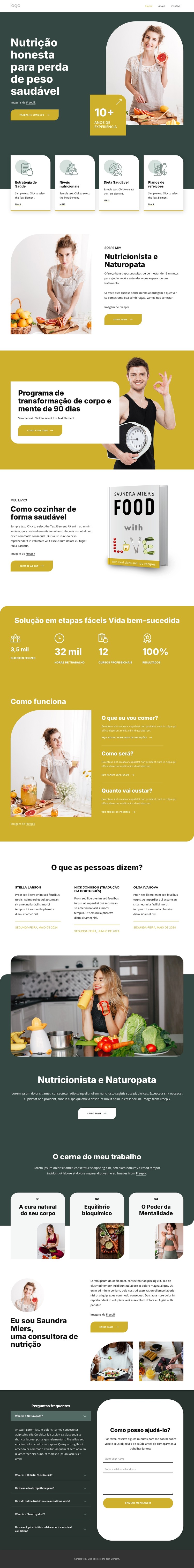 Nutrição honesta Template CSS