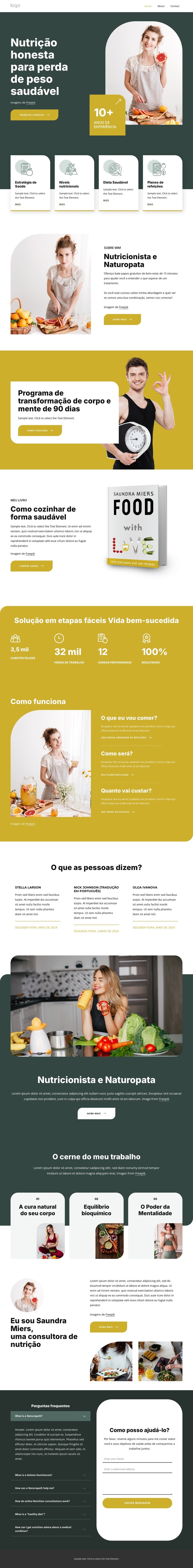 Nutrição honesta Modelo HTML