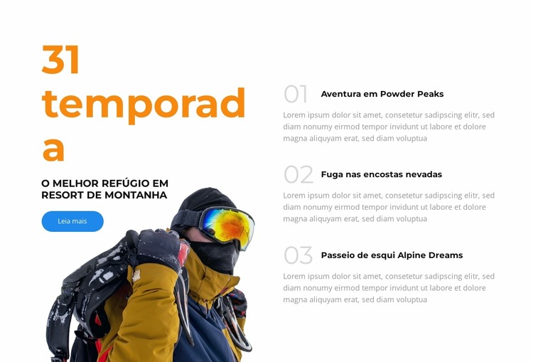 Esquie, relaxe, repita Template Joomla