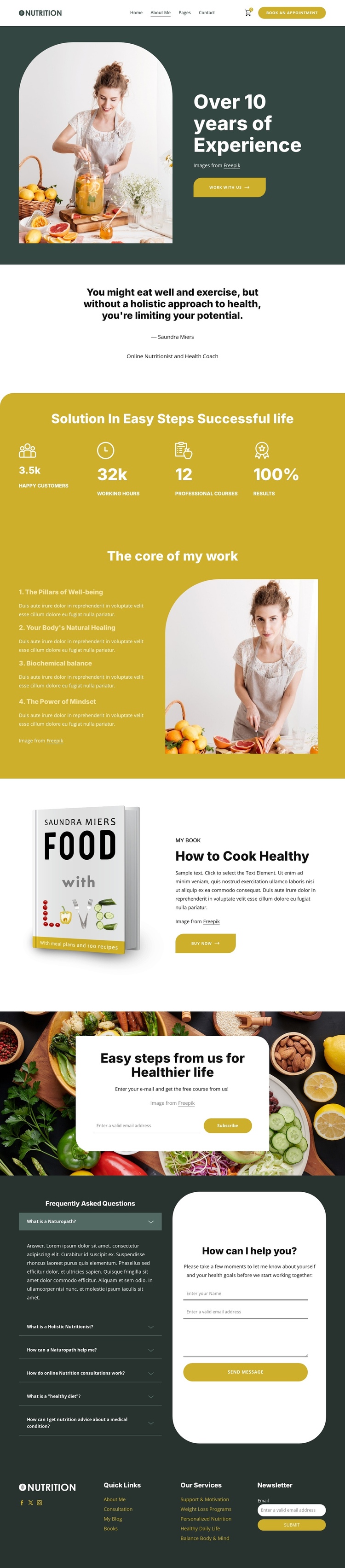 Nutrition health coach Website Builder Software