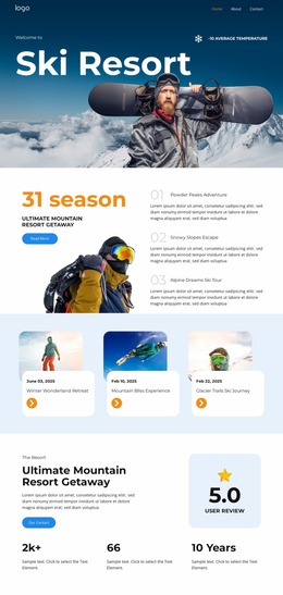 Exclusive Website Mockup For Mountain Bliss Experience