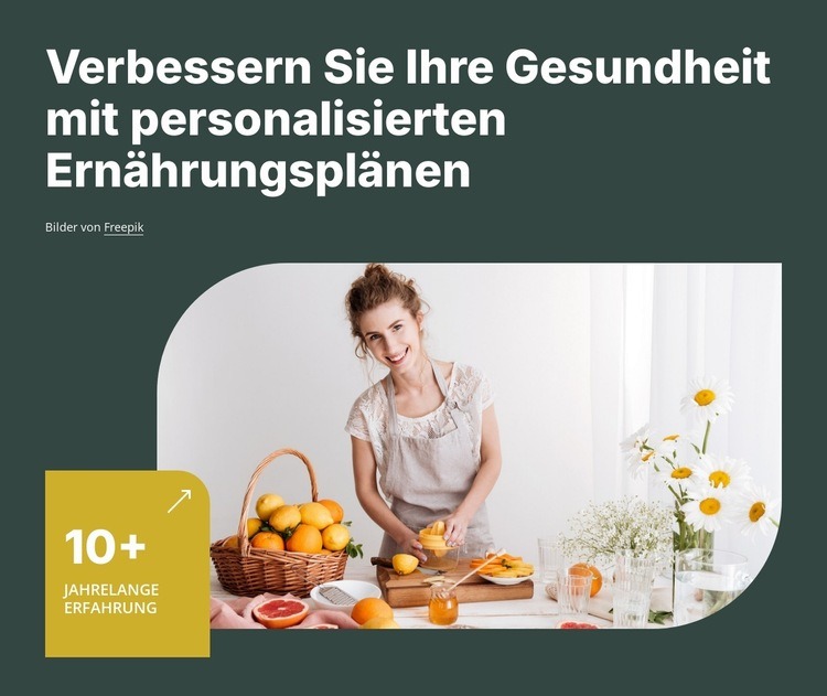 Ernährungs- und Lebensstilberatung Website-Modell