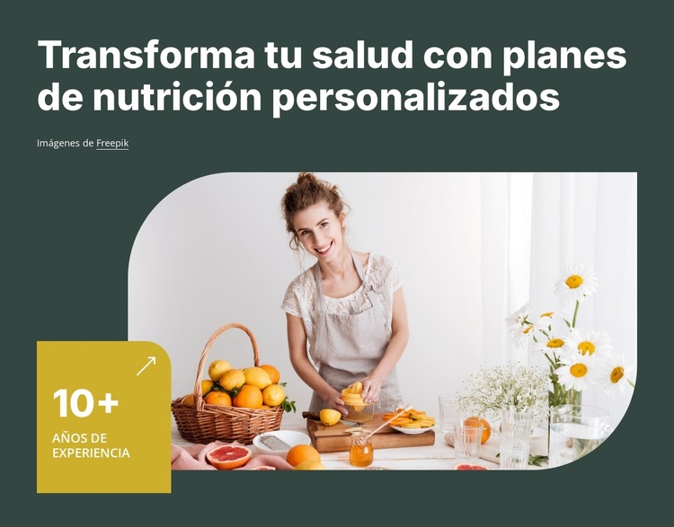 Asesoramiento nutricional y de estilo de vida Plantilla de sitio web