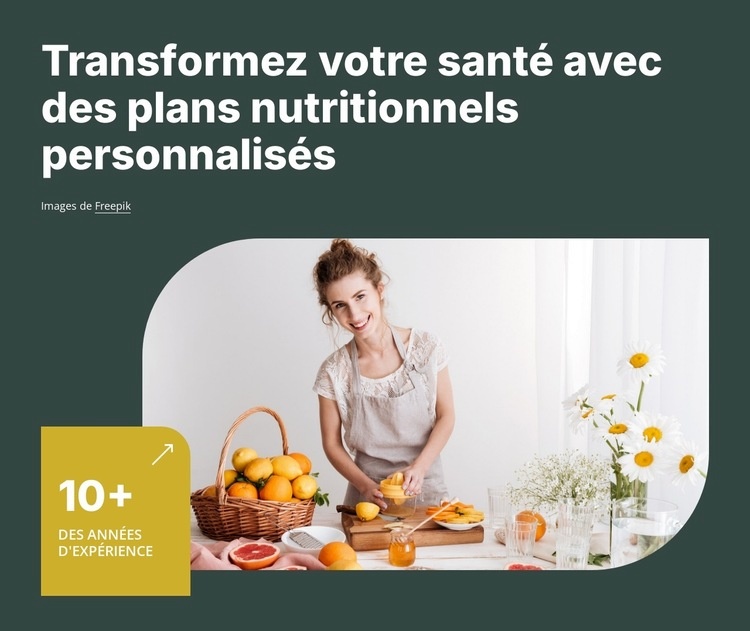 Conseils en nutrition et mode de vie Modèles de constructeur de sites Web