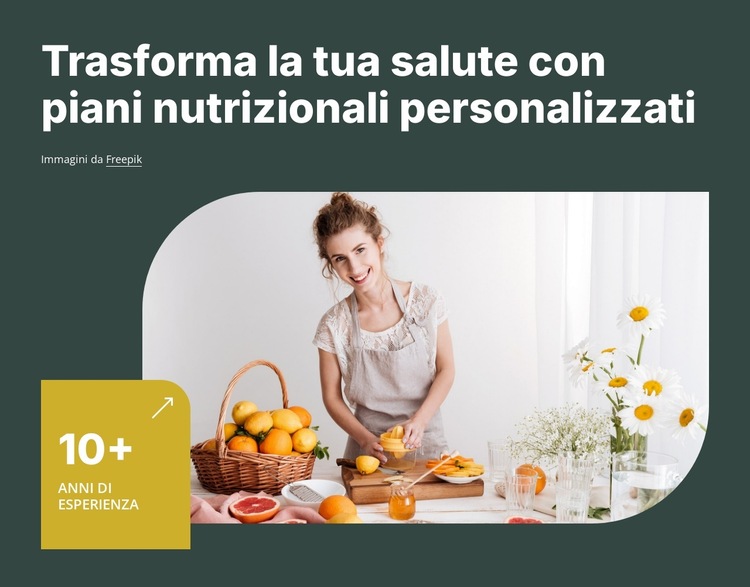 Consulenza nutrizionale e di stile di vita Modello di sito Web