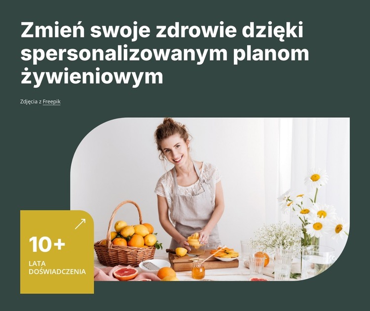 Porady dotyczące żywienia i stylu życia Szablon HTML