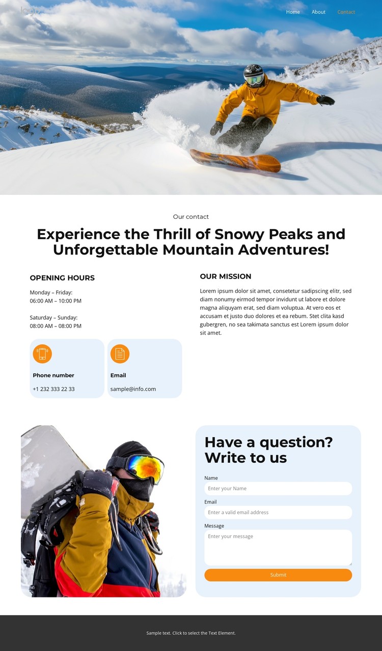 Conquer the Slopes CSS Template