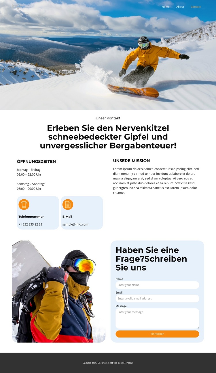 Erobern Sie die Pisten Website-Vorlage