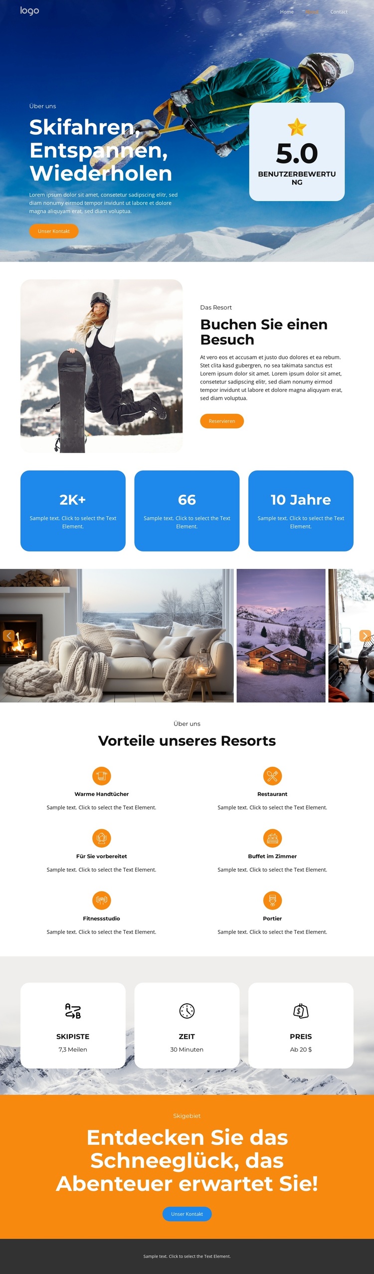 Das Paradies für Skifahrer erwartet Sie WordPress-Theme