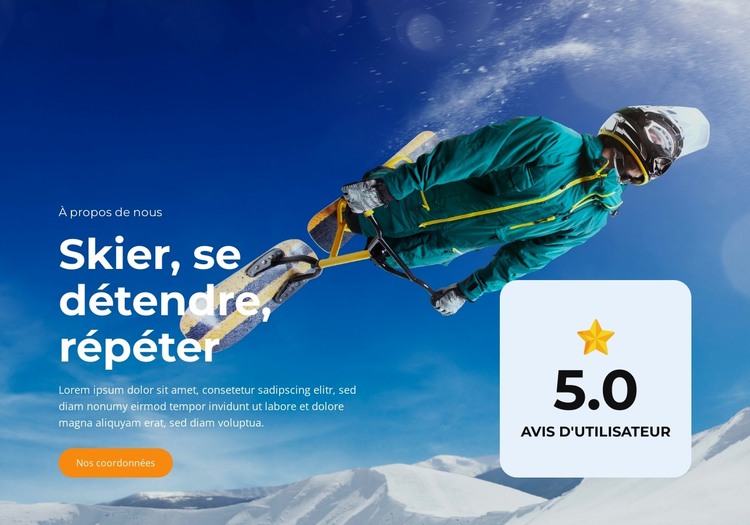 Parcours de ski sur les sentiers des glaciers Modèle HTML