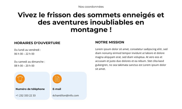 Évadez-vous dans la neige Modèle de site Web