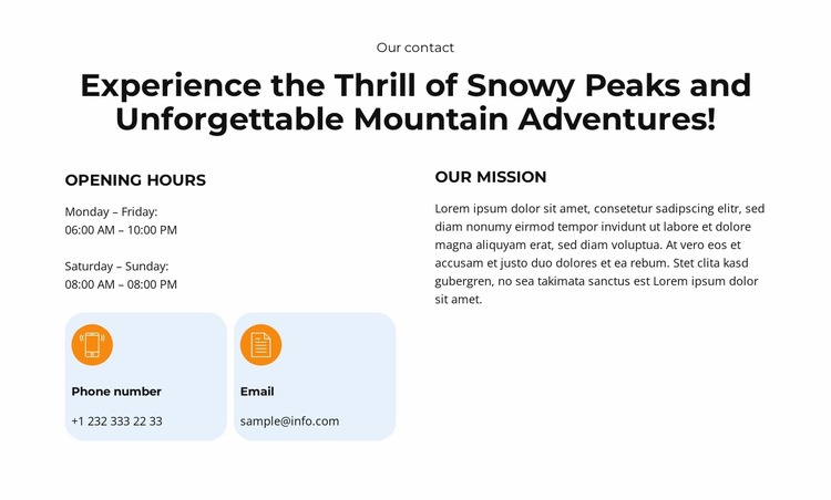 Escape to Snow Html Website Builder