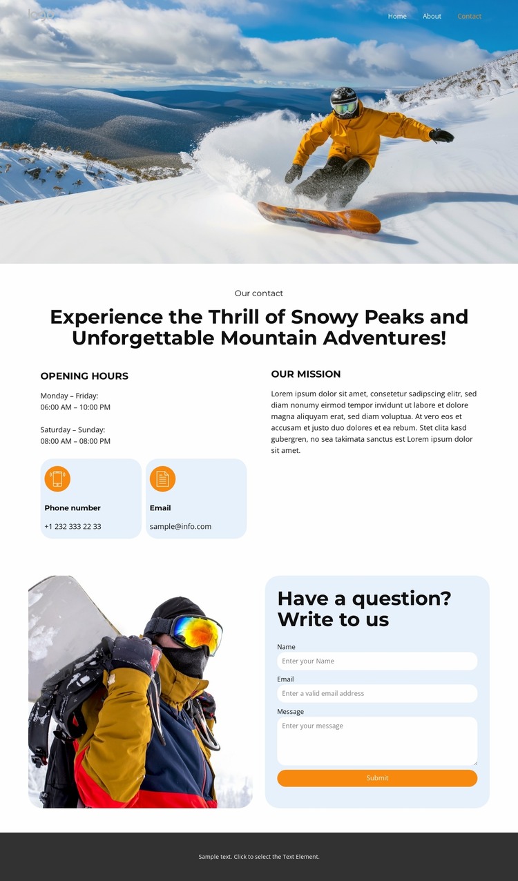 Conquer the Slopes Html Website Builder