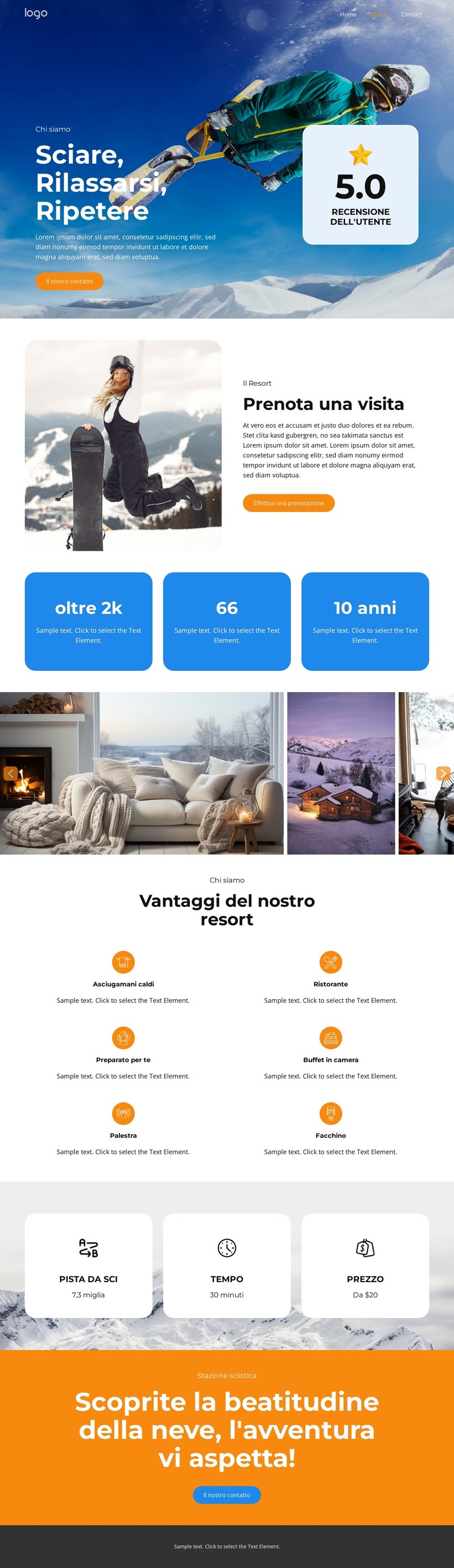 Il paradiso degli sciatori ti aspetta Modello HTML