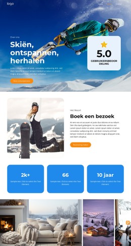 CSS-Menu Voor Een Paradijs Voor Skiërs Wacht Op U