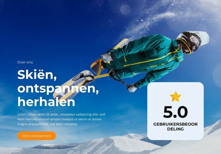 Gletsjerpaden Ski-reis HTML-sjabloon