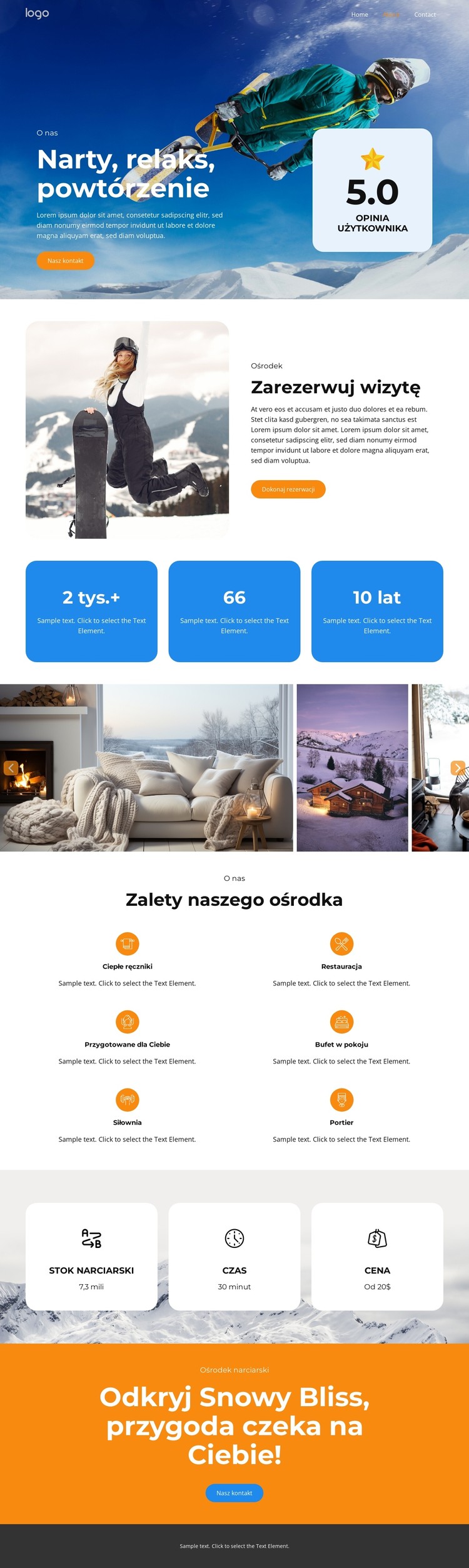 Raj dla narciarzy czeka Szablon CSS