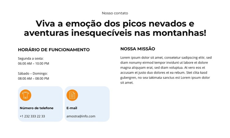 Fuga para a neve Modelo HTML