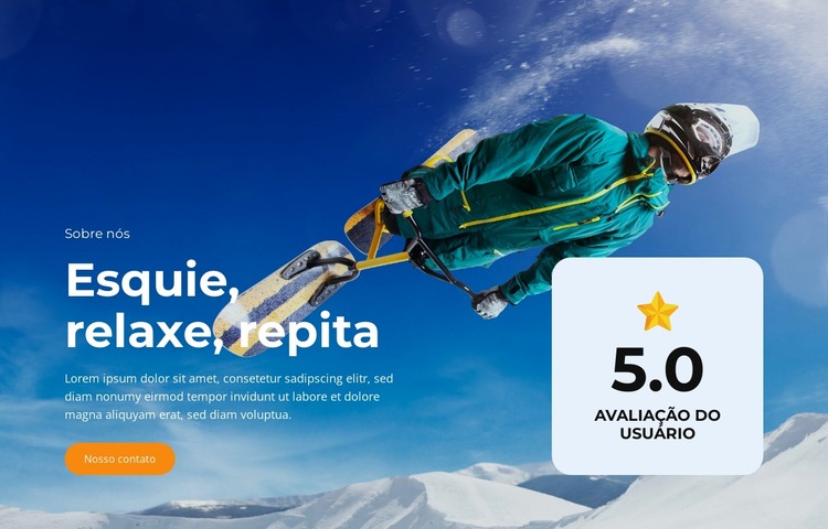 Viagem de esqui Glacier Trails Template Joomla