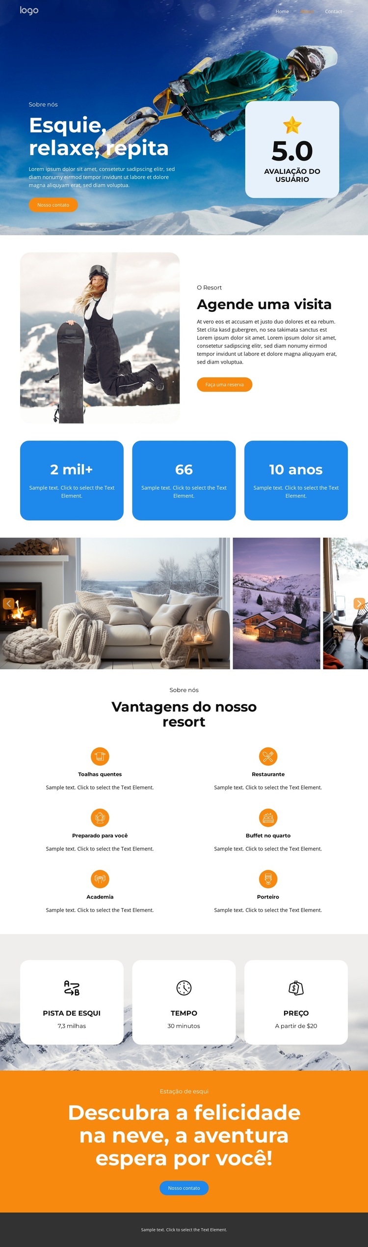 O paraíso dos esquiadores aguarda Modelo de site