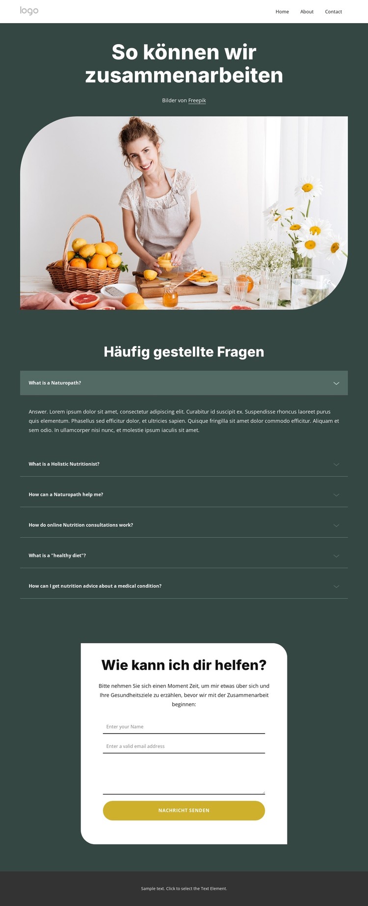 FAQ zum Ernährungscoaching CSS-Vorlage