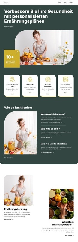 Praktisches Ernährungscoaching - HTML Page Creator