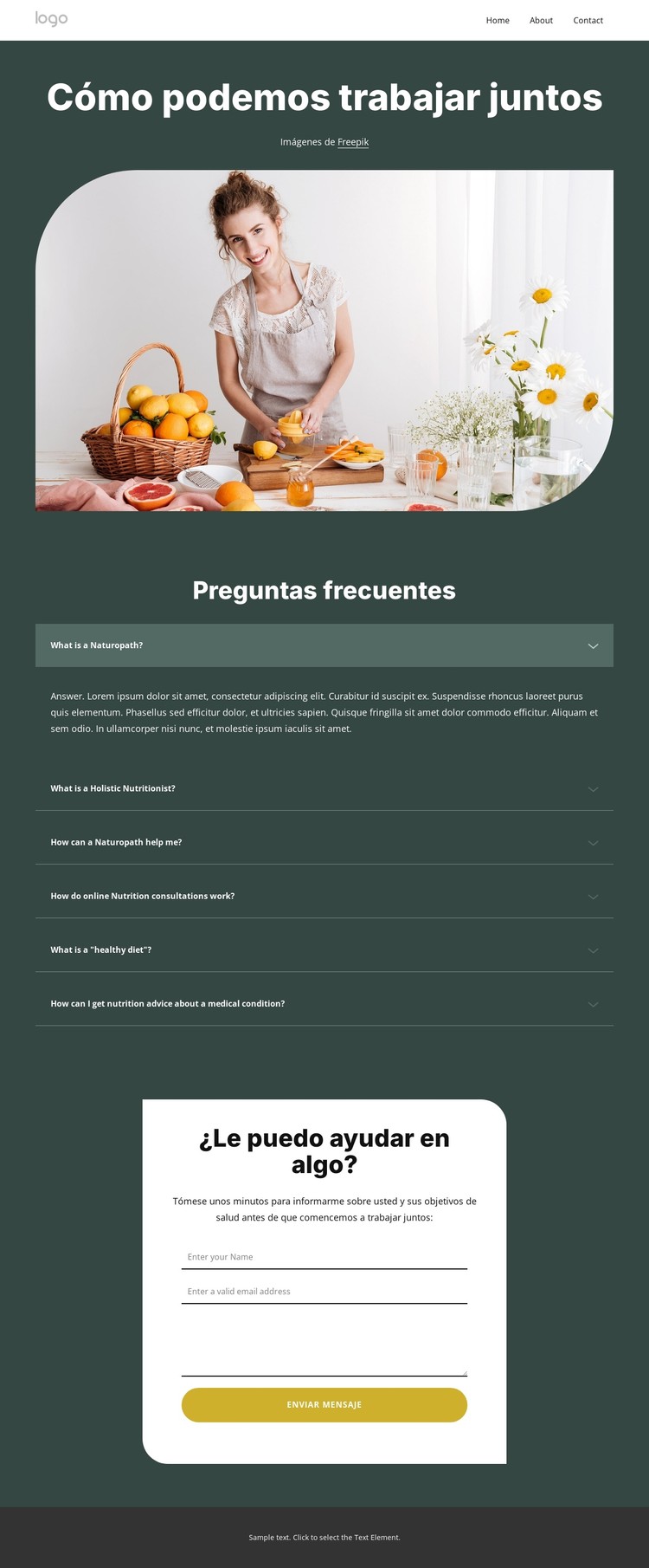 Preguntas frecuentes sobre coaching nutricional Plantilla CSS