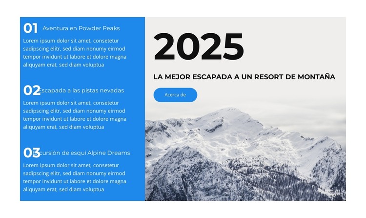 Persigue las aventuras alpinas Plantilla HTML