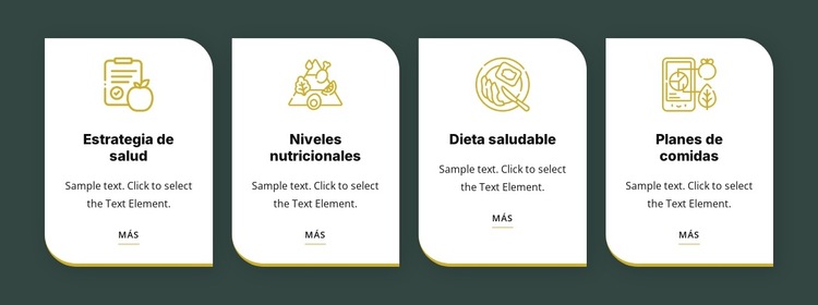 Alimentación y dieta saludable Plantilla de sitio web