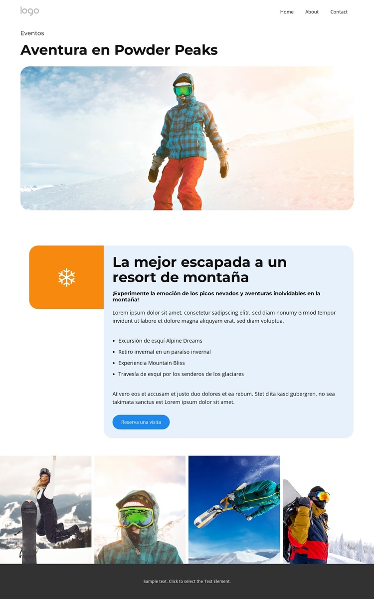 Relájese en invierno Tema de WordPress